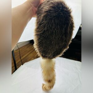 Brown Faux Fur Hood with Tail